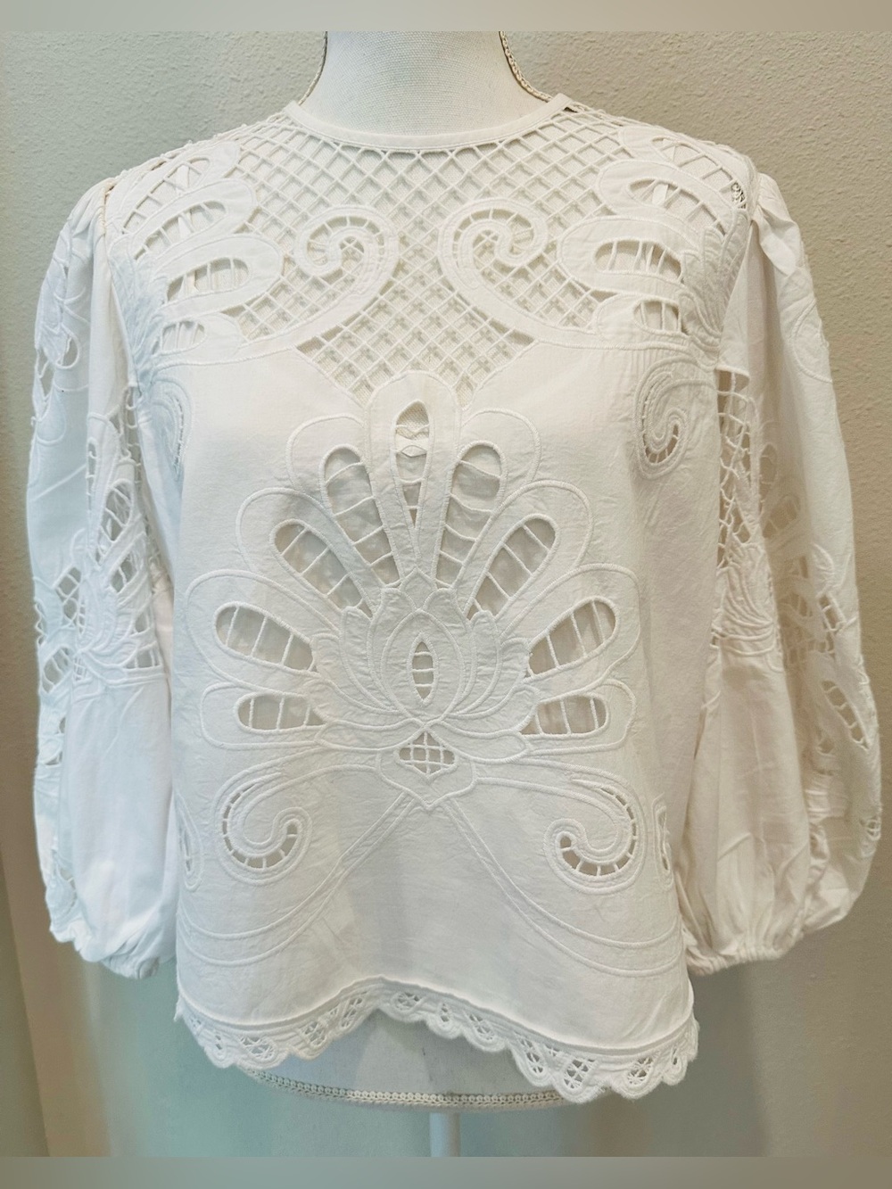 Express Women's size Medium Lace Balloon Sleeved Blouse